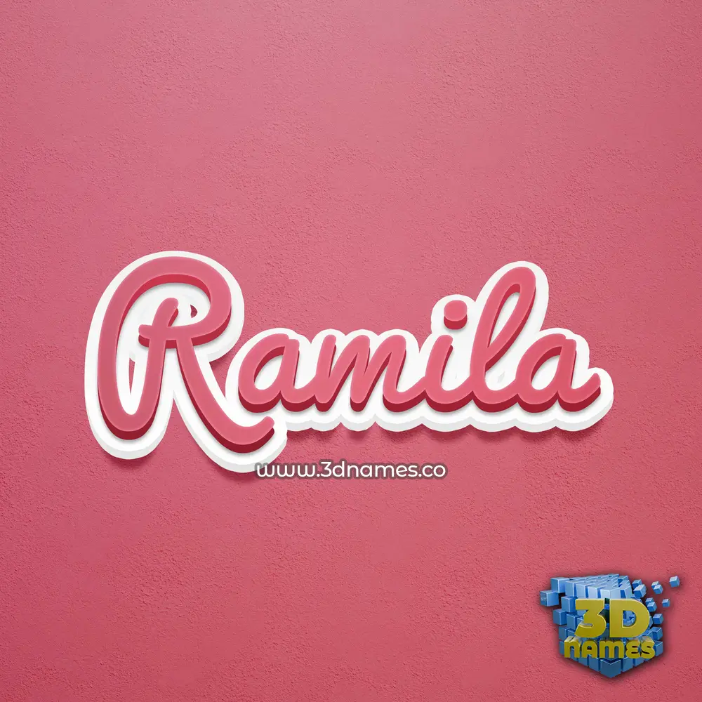 ramila in Red Scribble style - 3D name wallpaper