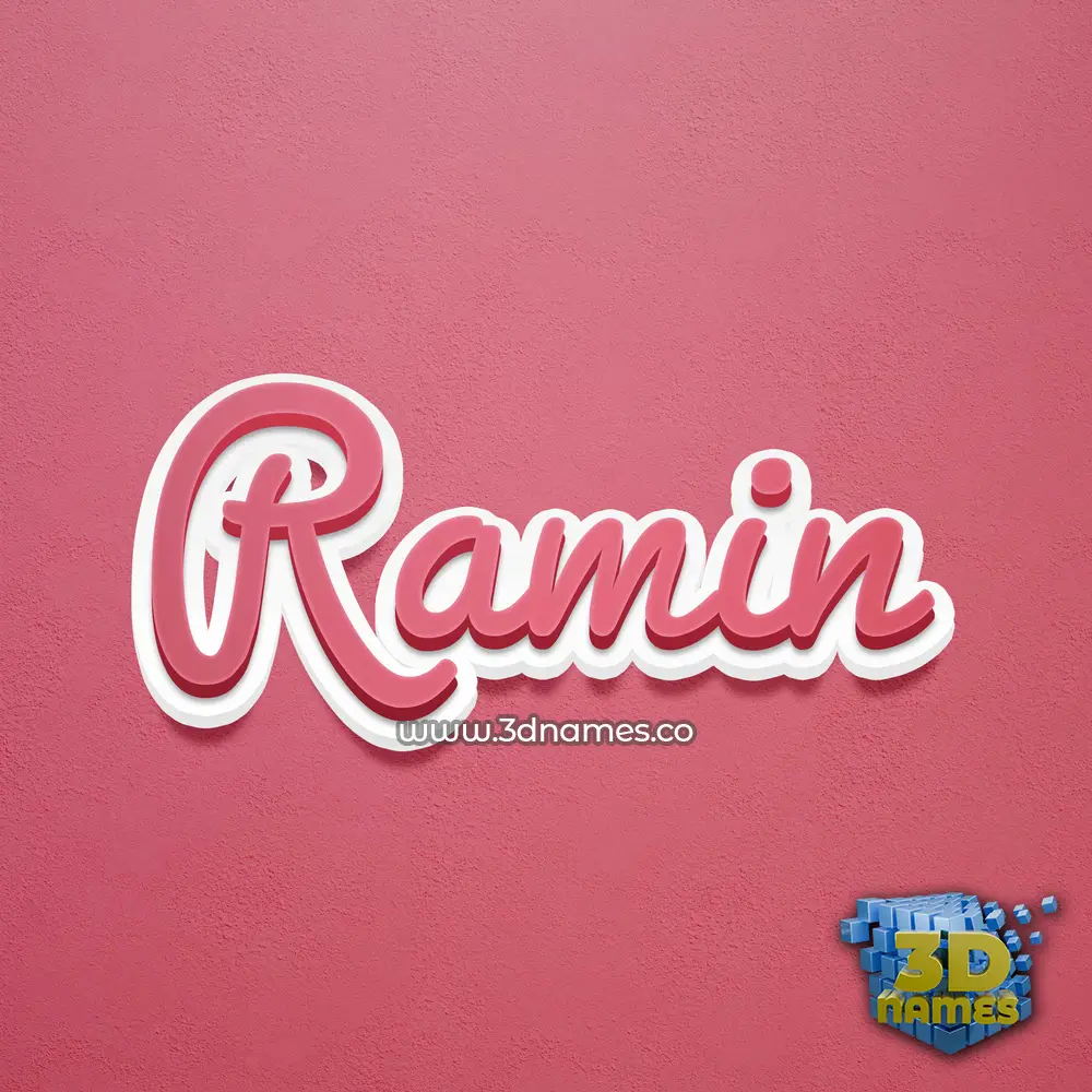 ramin in Red Scribble style - 3D name wallpaper
