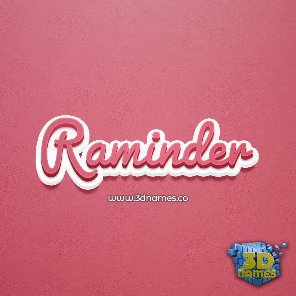 raminder in Red Scribble style - 3D name wallpaper