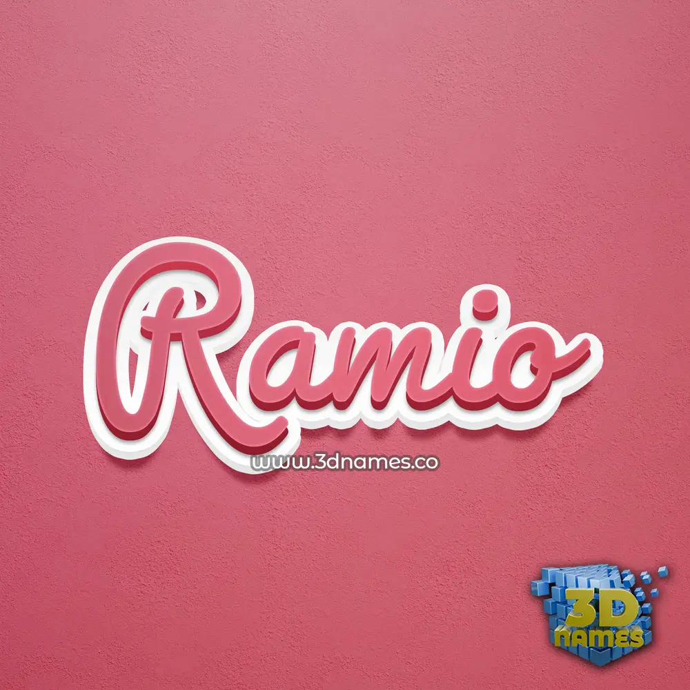 ramio in Red Scribble style - 3D name wallpaper