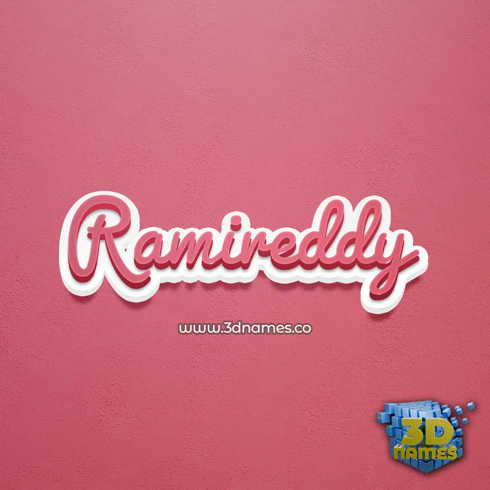 ramireddy in Red Scribble style - 3D name wallpaper