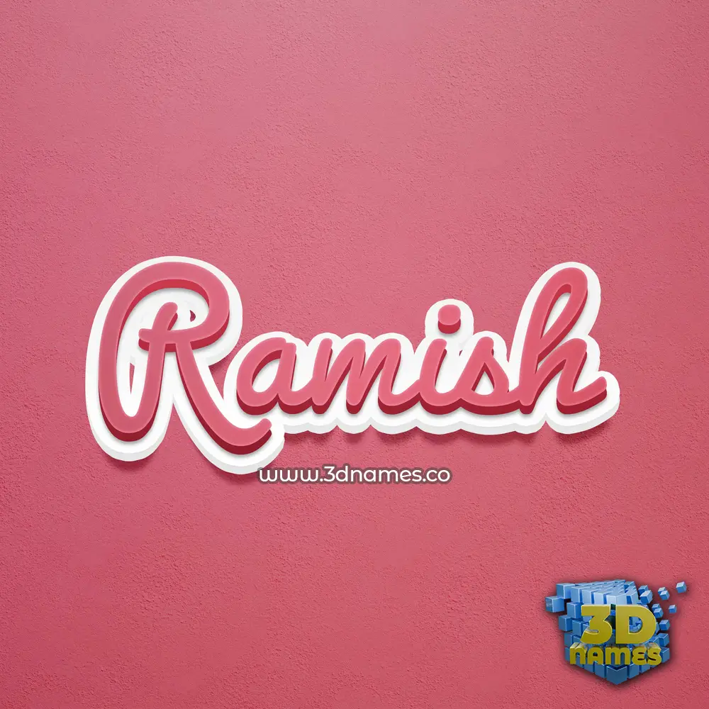 ramish in Red Scribble style - 3D name wallpaper