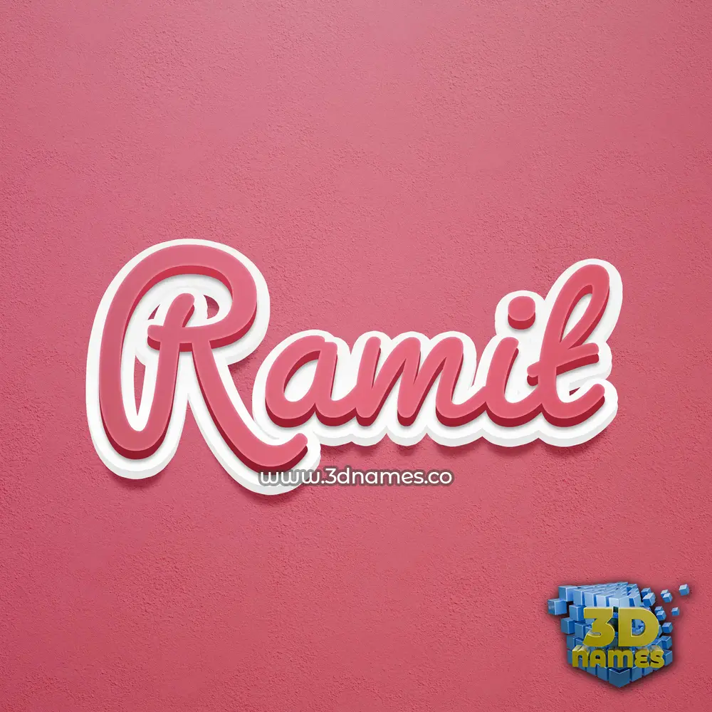 ramit in Red Scribble style - 3D name wallpaper