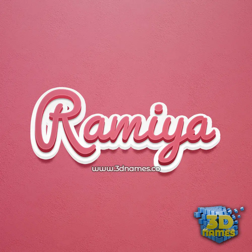 ramiya in Red Scribble style - 3D name wallpaper
