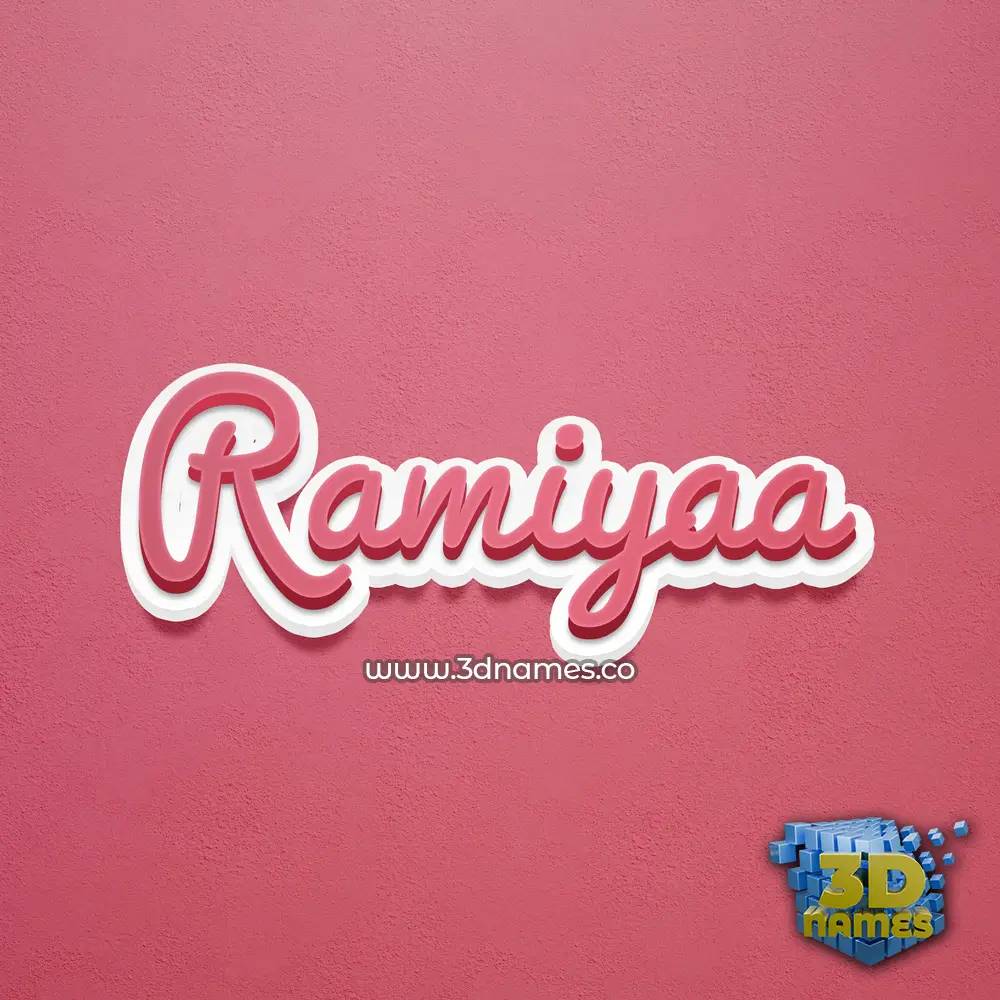 ramiyaa in Red Scribble style - 3D name wallpaper
