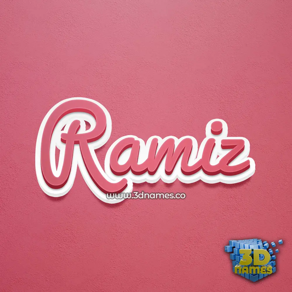 ramiz in Red Scribble style - 3D name wallpaper