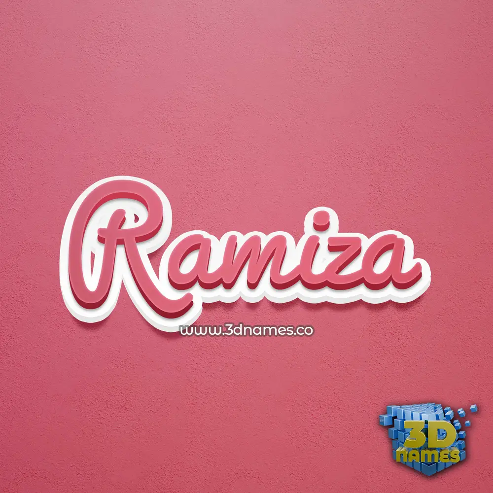 ramiza in Red Scribble style - 3D name wallpaper