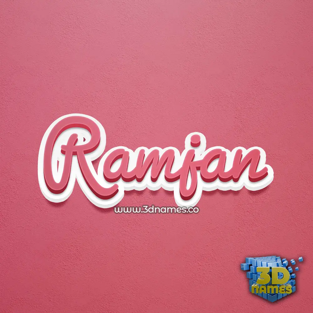 ramjan in Red Scribble style - 3D name wallpaper