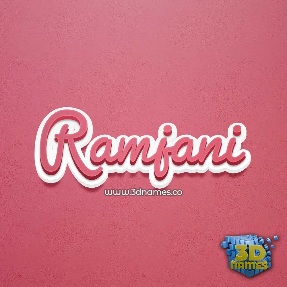 ramjani in Red Scribble style - 3D name wallpaper
