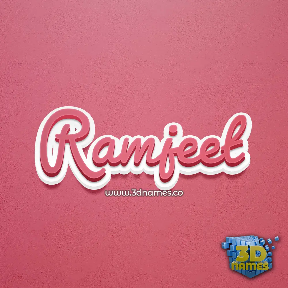 ramjeet in Red Scribble style - 3D name wallpaper