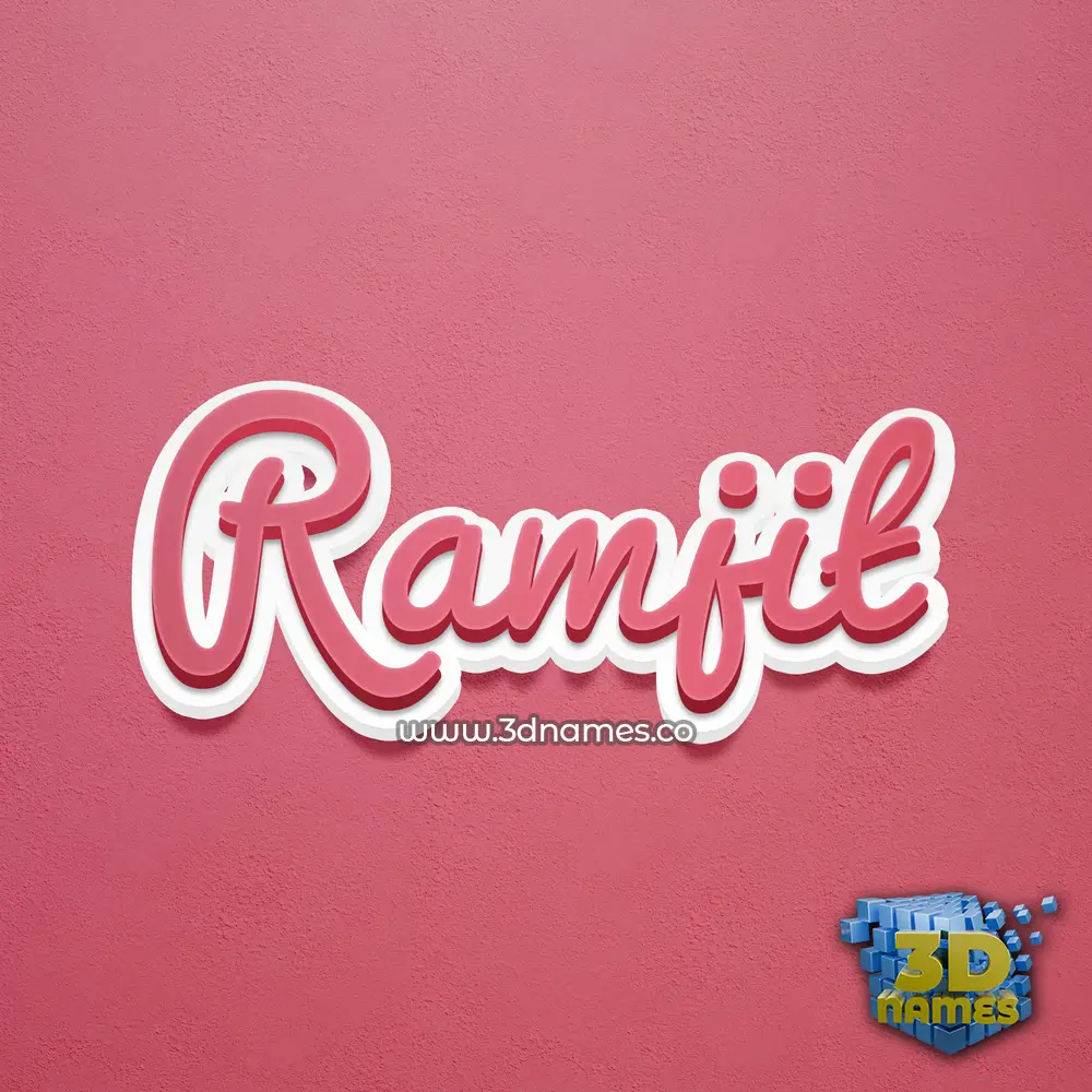 ramjit in Red Scribble style - 3D name wallpaper