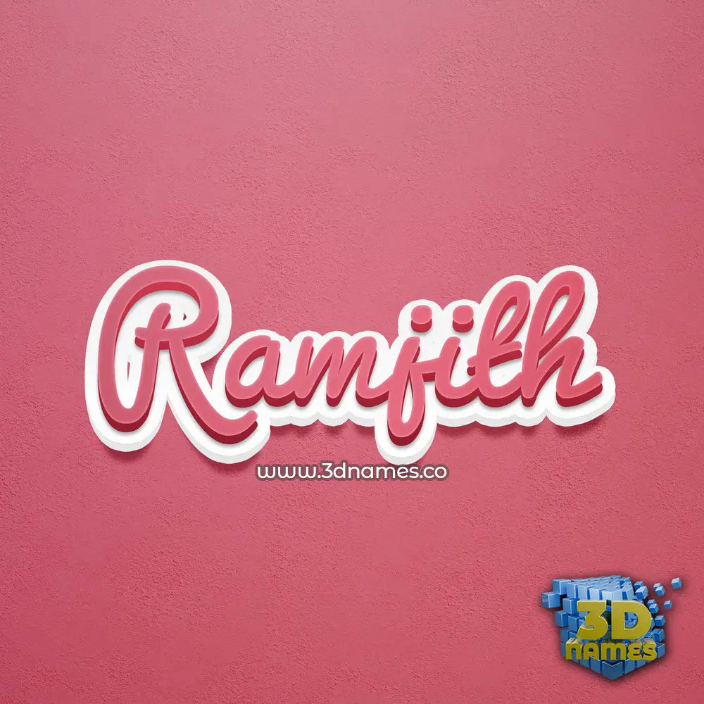 ramjith in Red Scribble style - 3D name wallpaper