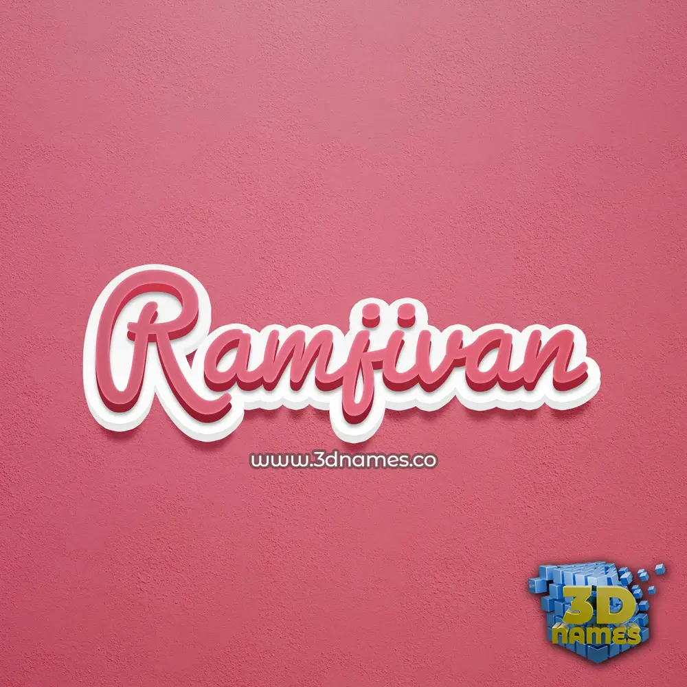 ramjivan in Red Scribble style - 3D name wallpaper
