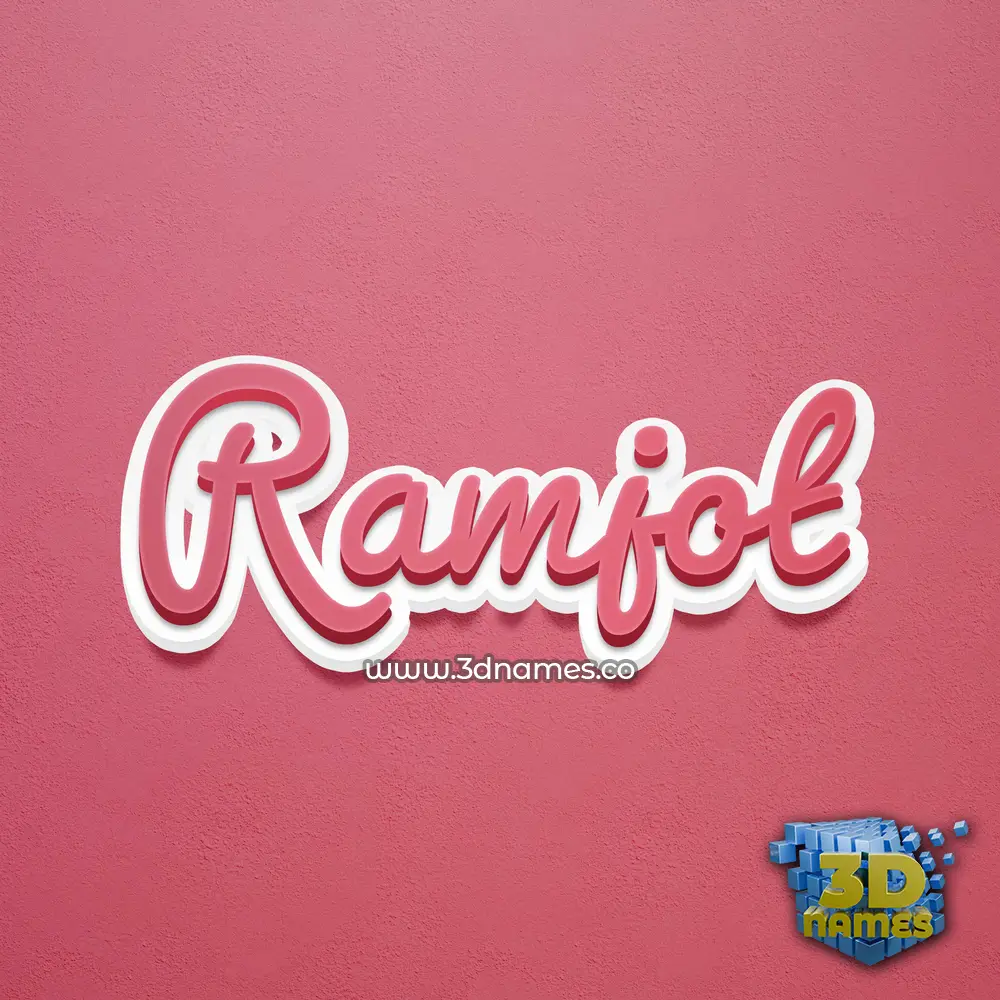 ramjot in Red Scribble style - 3D name wallpaper