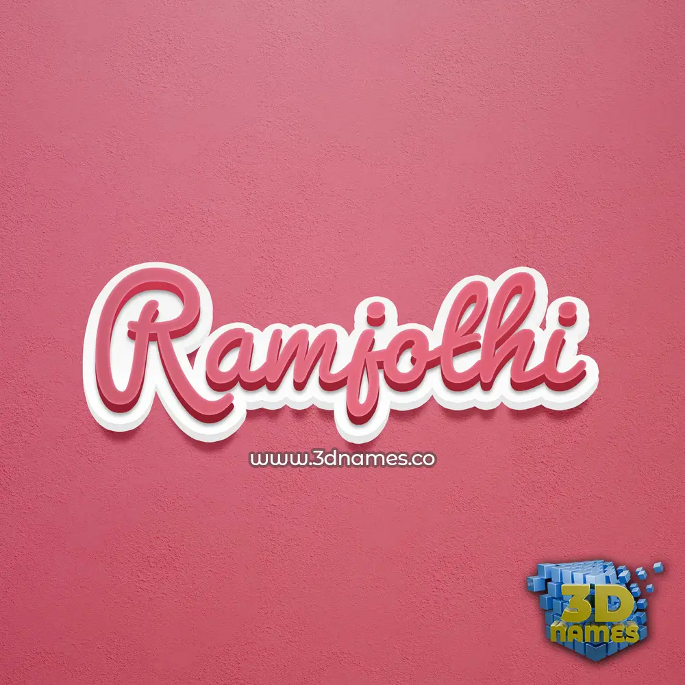 ramjothi in Red Scribble style - 3D name wallpaper