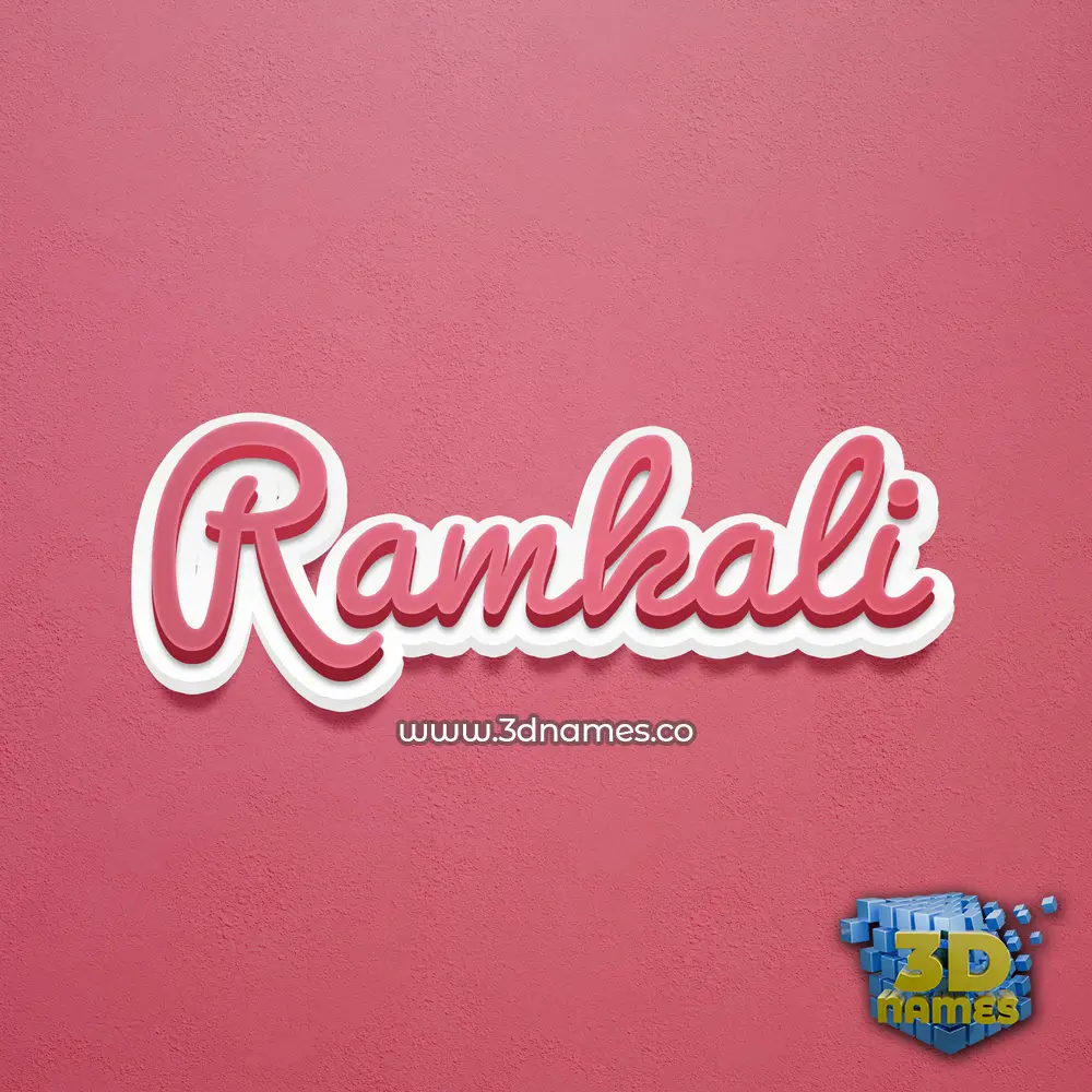 ramkali in Red Scribble style - 3D name wallpaper