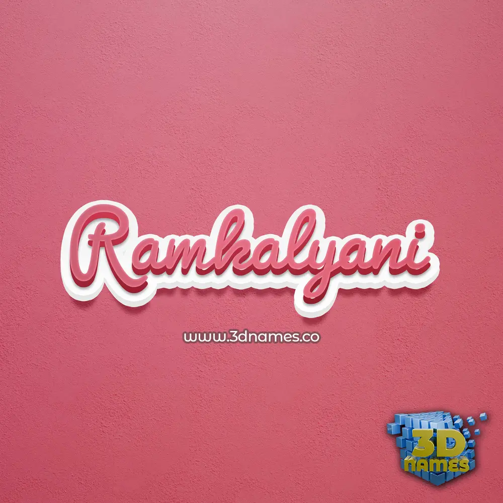 ramkalyani in Red Scribble style - 3D name wallpaper