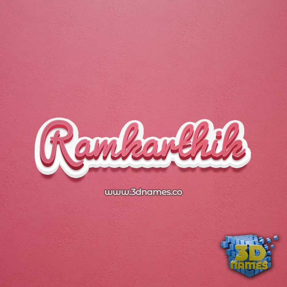 ramkarthik in Red Scribble style - 3D name wallpaper