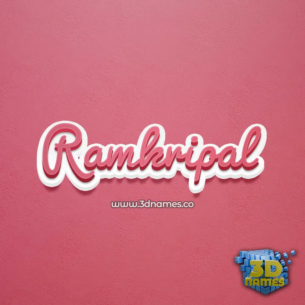 ramkripal in Red Scribble style - 3D name wallpaper