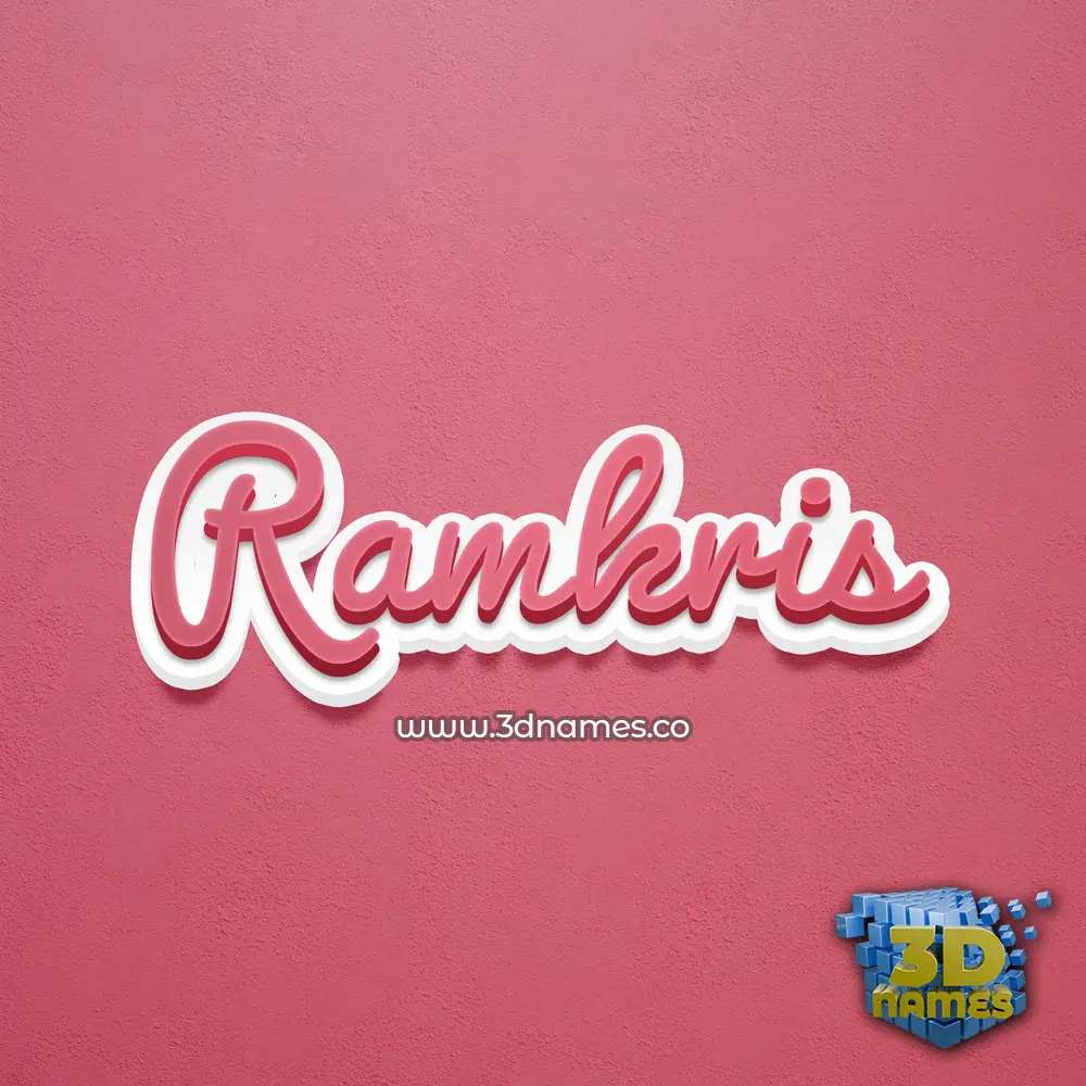 ramkris in Red Scribble style - 3D name wallpaper