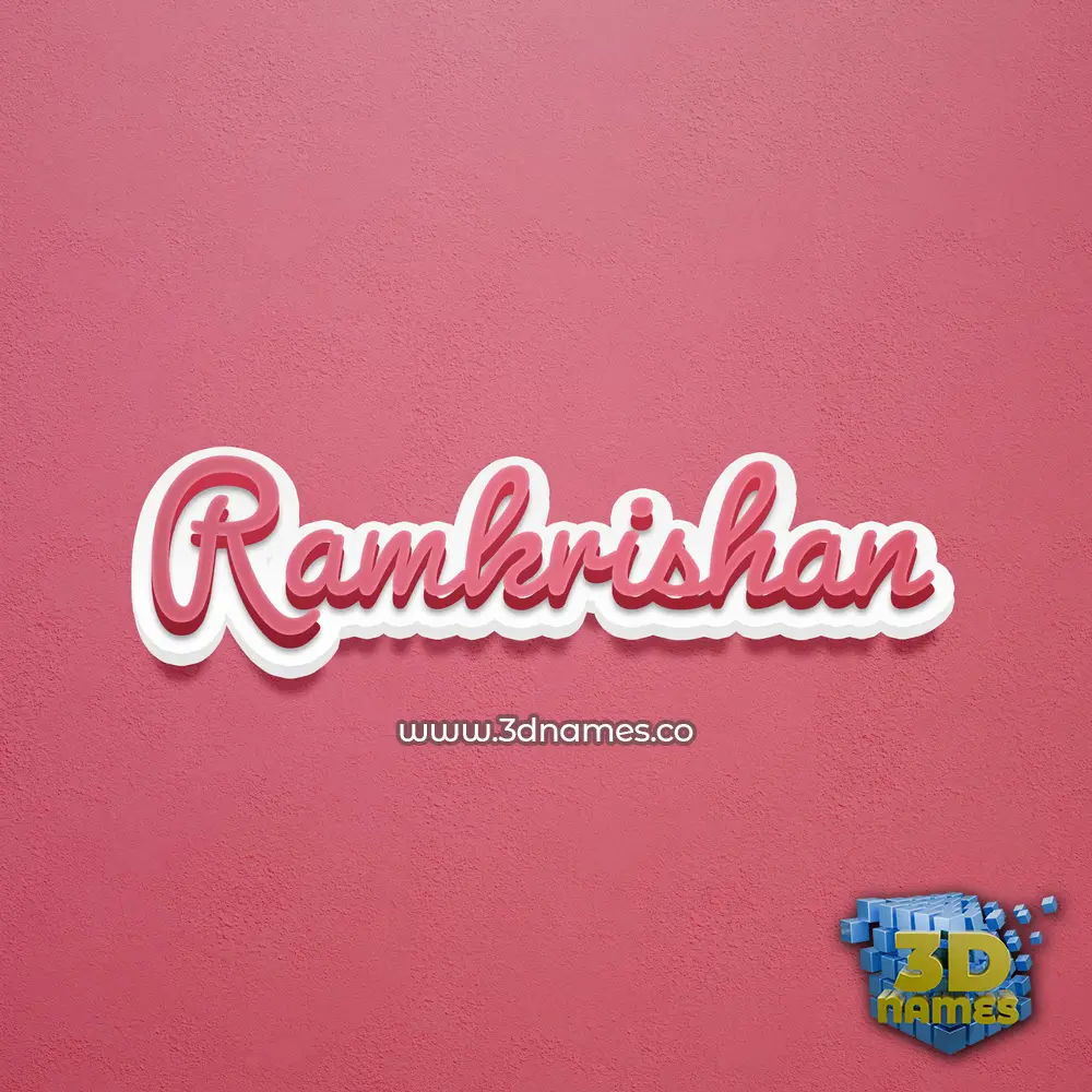 ramkrishan in Red Scribble style - 3D name wallpaper