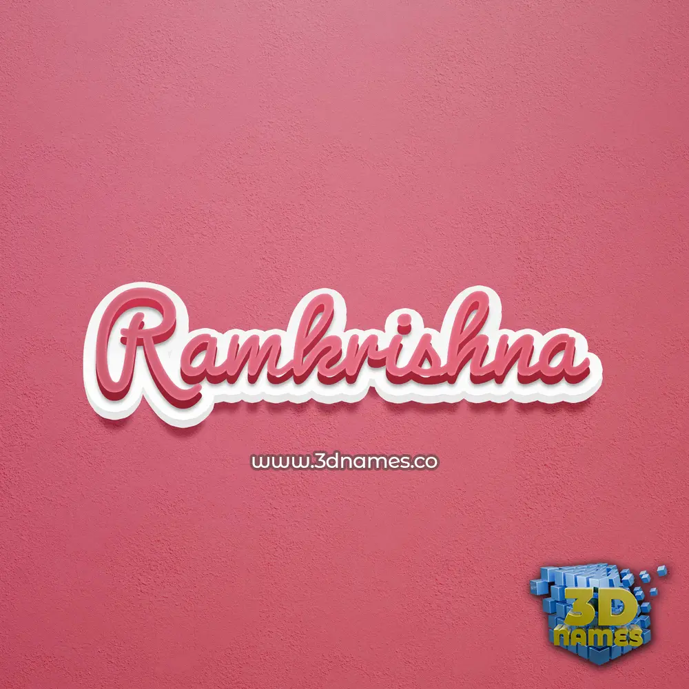 ramkrishna in Red Scribble style - 3D name wallpaper