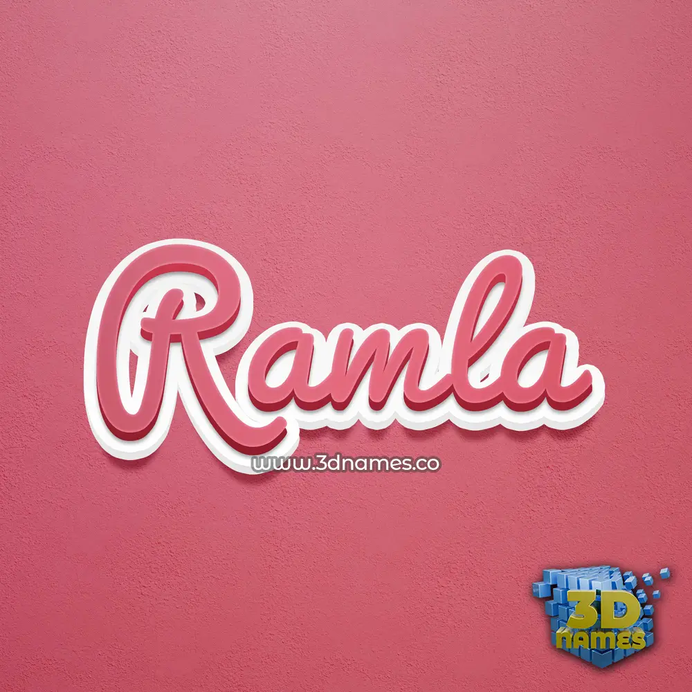 ramla in Red Scribble style - 3D name wallpaper