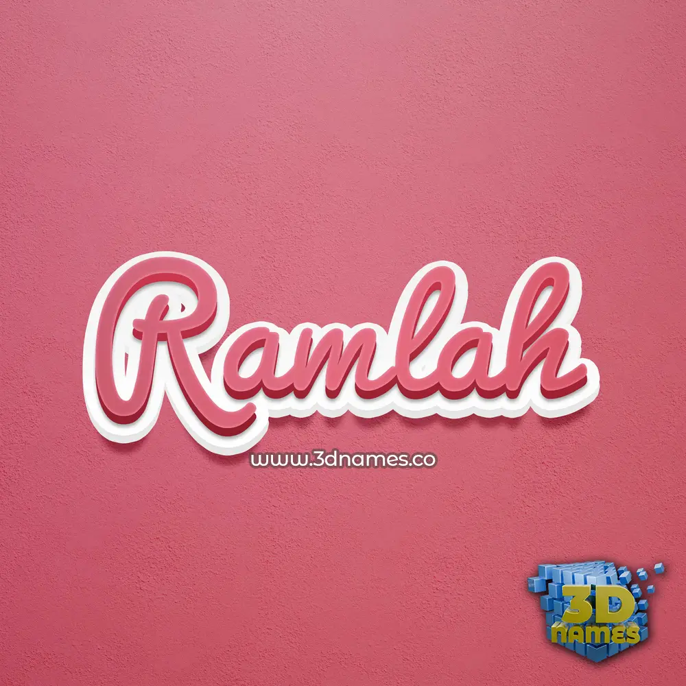 ramlah in Red Scribble style - 3D name wallpaper