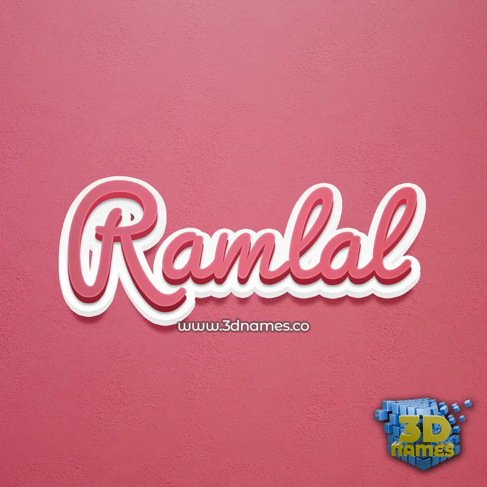 ramlal in Red Scribble style - 3D name wallpaper