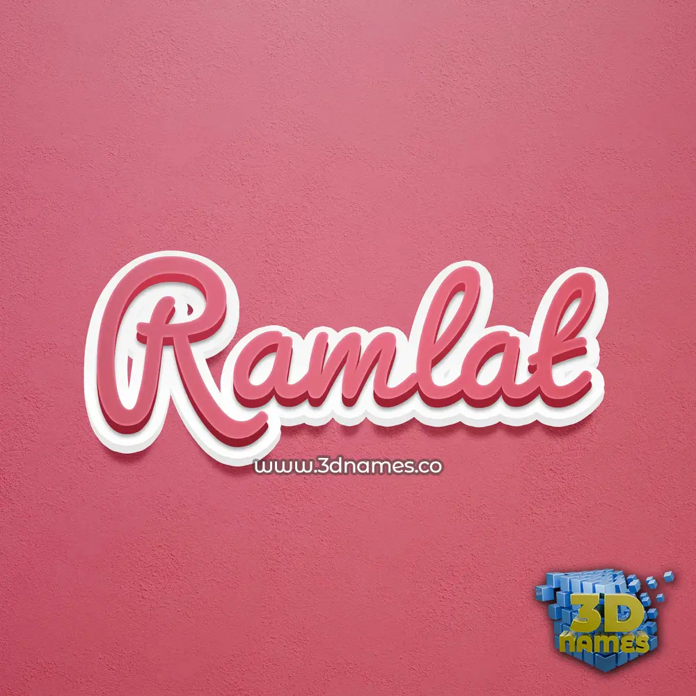 ramlat in Red Scribble style - 3D name wallpaper