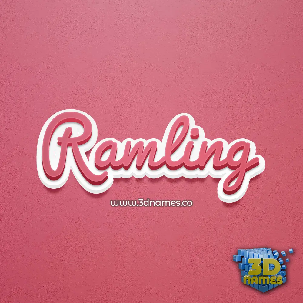 ramling in Red Scribble style - 3D name wallpaper