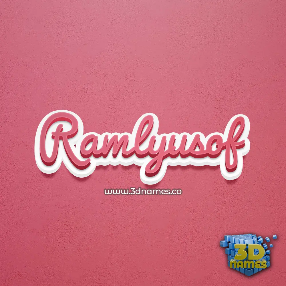 ramlyusof in Red Scribble style - 3D name wallpaper