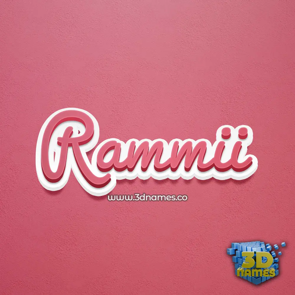 rammii in Red Scribble style - 3D name wallpaper