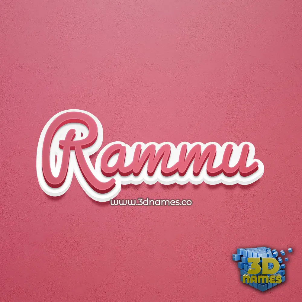 rammu in Red Scribble style - 3D name wallpaper