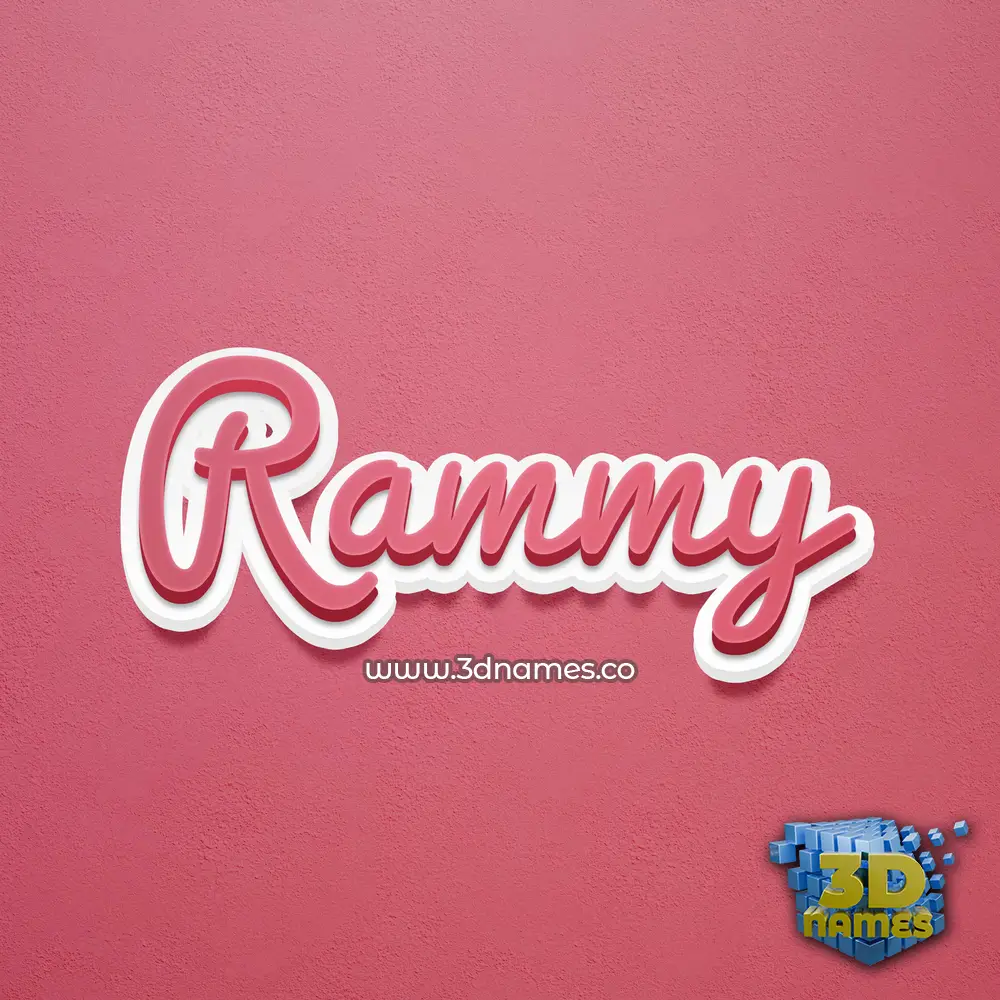 rammy in Red Scribble style - 3D name wallpaper