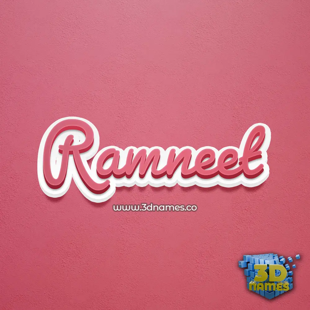 ramneet in Red Scribble style - 3D name wallpaper