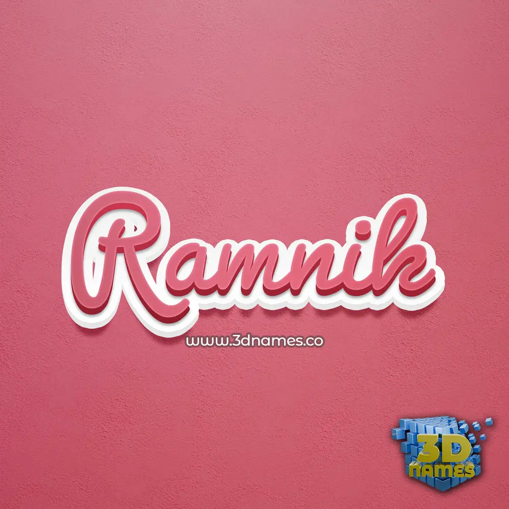 ramnik in Red Scribble style - 3D name wallpaper