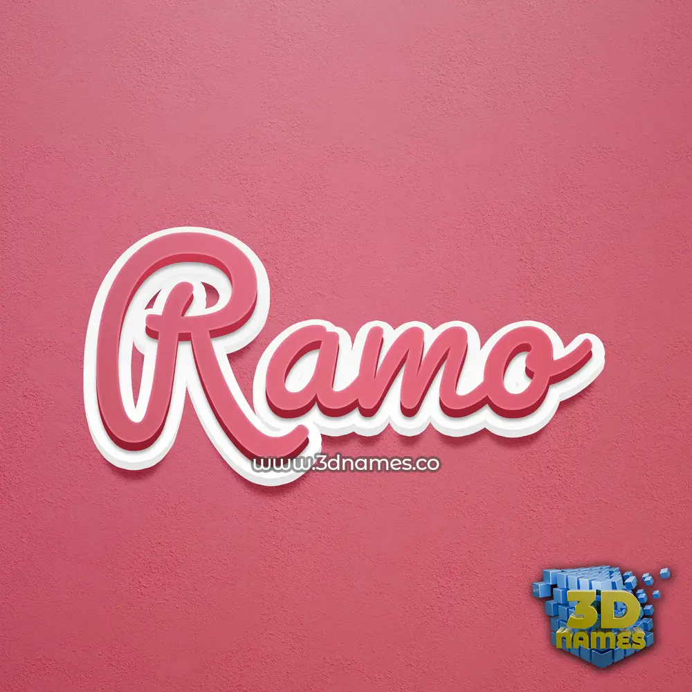 ramo in Red Scribble style - 3D name wallpaper