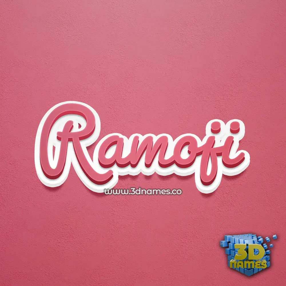 ramoji in Red Scribble style - 3D name wallpaper