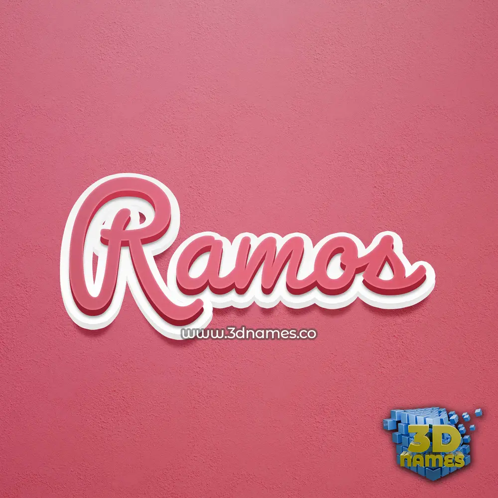 ramos in Red Scribble style - 3D name wallpaper