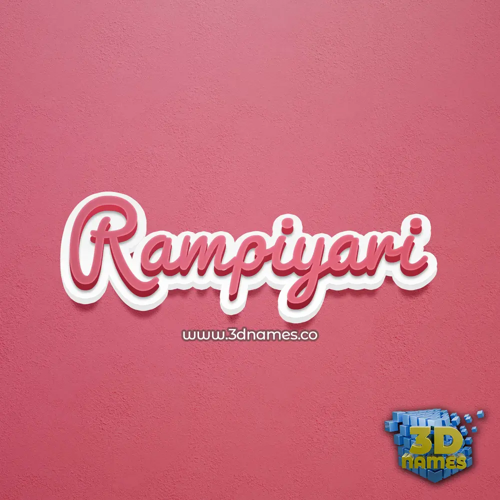 rampiyari in Red Scribble style - 3D name wallpaper