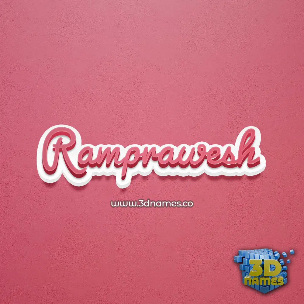 ramprawesh in Red Scribble style - 3D name wallpaper