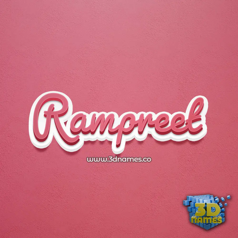 rampreet in Red Scribble style - 3D name wallpaper