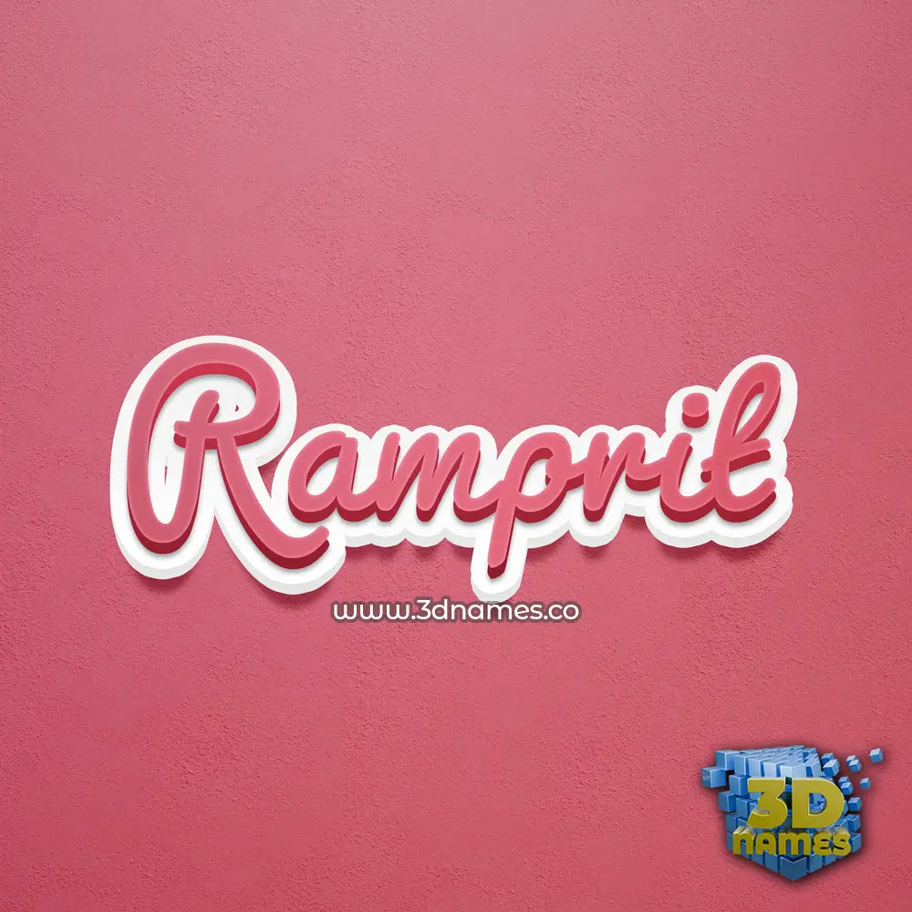 ramprit in Red Scribble style - 3D name wallpaper
