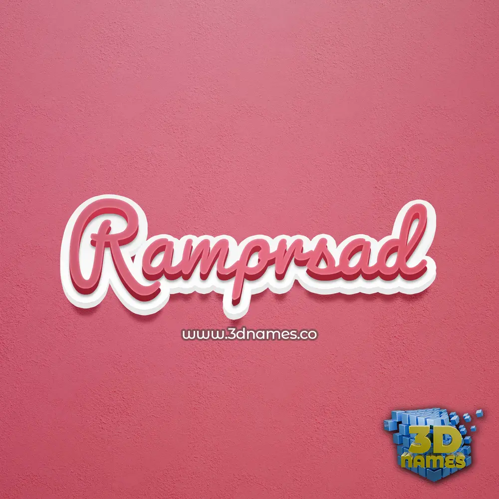 ramprsad in Red Scribble style - 3D name wallpaper