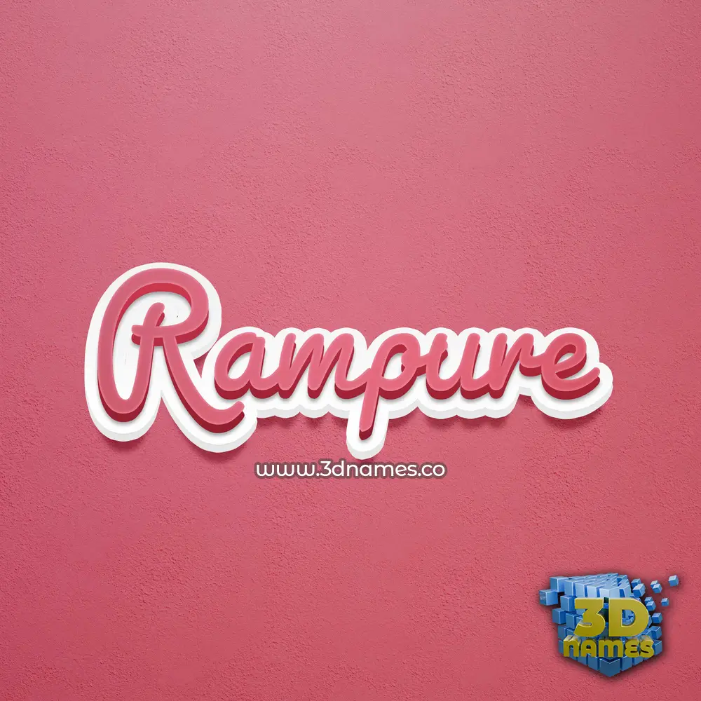 rampure in Red Scribble style - 3D name wallpaper