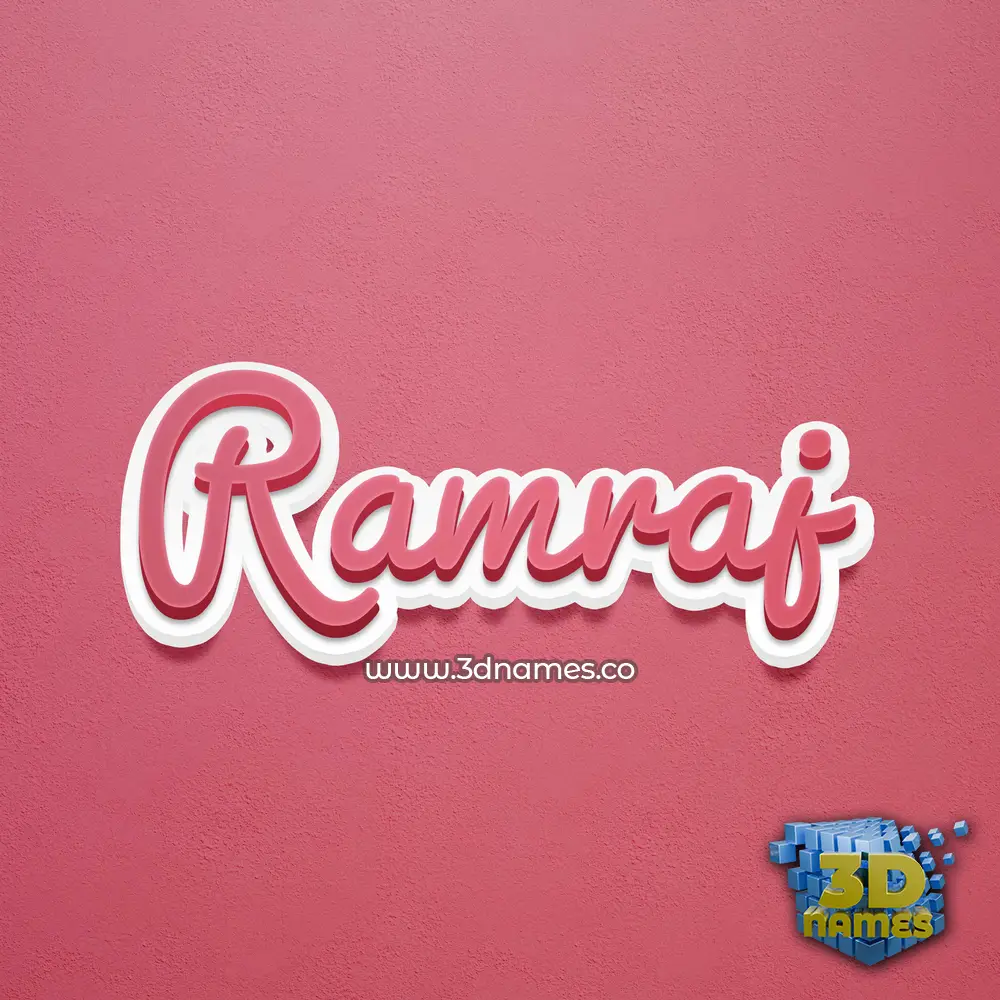 ramraj in Red Scribble style - 3D name wallpaper