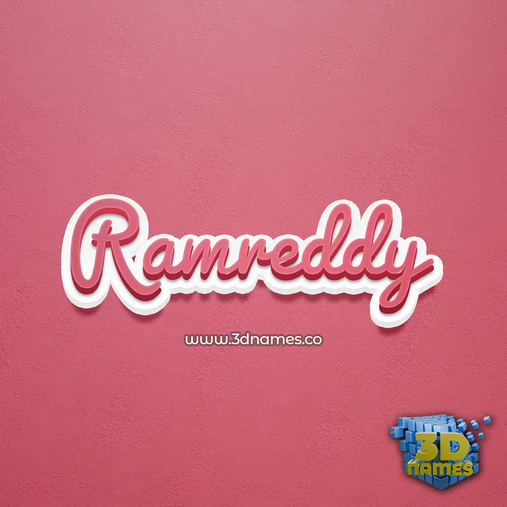 ramreddy in Red Scribble style - 3D name wallpaper