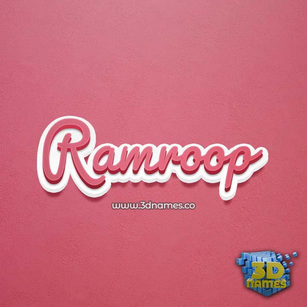 ramroop in Red Scribble style - 3D name wallpaper
