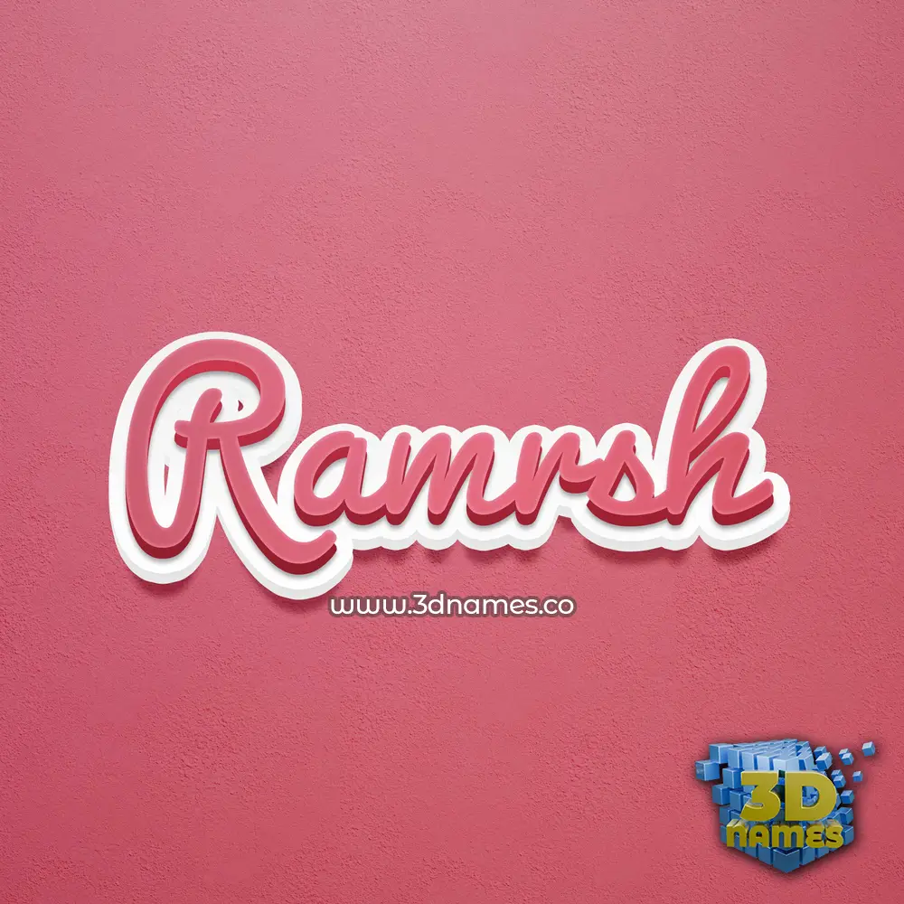 ramrsh in Red Scribble style - 3D name wallpaper